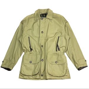 Men’s BARBOUR Field Jacket T405 Original Cotton Dark Khaki Shooting  sz LARGE